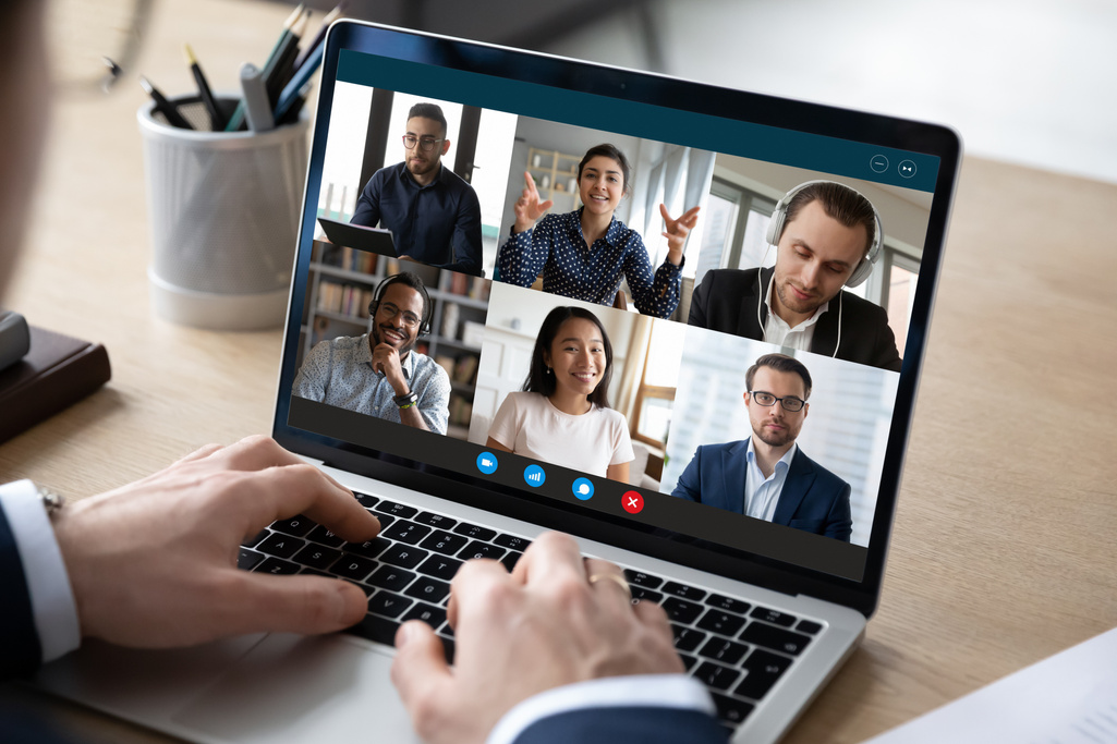 Colleagues Holding Online Video Conference Call